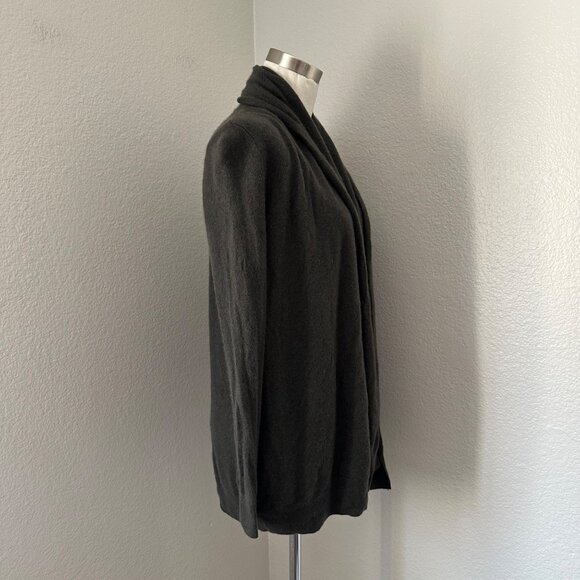 C By Bloomingdale's 2 Ply Cashmere Open Front Cardigan Greyish Brown Sz S - Picture 4 of 13